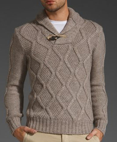 Men's Hand Knitted Shawl Collar Sweater 33B – KnitWearMasters
