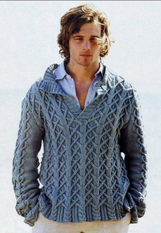 Men's Hand Knitted Polo Sweater 40B – KnitWearMasters