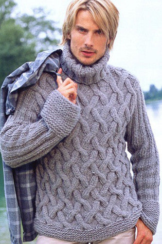 Men's Hand Knitted Mohair Turtleneck Sweater 48B – KnitWearMasters