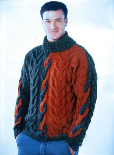 Men's Hand Knitted Wool Turtleneck Sweater 49B – KnitWearMasters