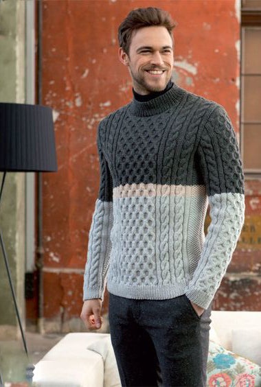 Men's Hand Knit Wool Turtleneck Sweater 63B – KnitWearMasters