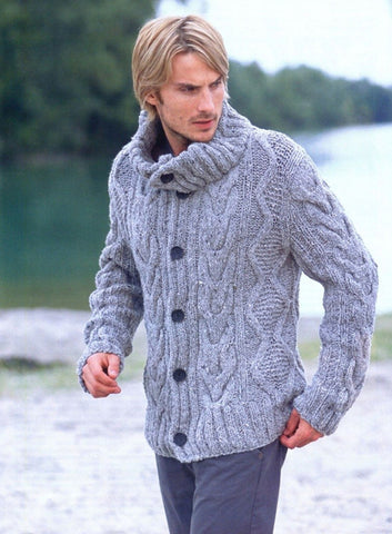 Men's hand knit buttoned cardigan 2A – KnitWearMasters