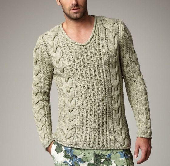 Men's Hand Knit Crew Neck Sweater 136B – KnitWearMasters