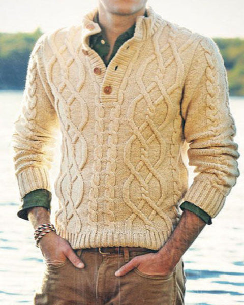 Men's Hand Knitted Polo Sweater 51B – KnitWearMasters