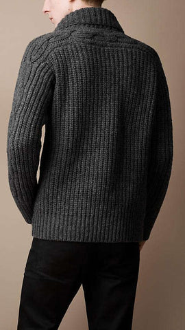 Men's Hand Knit Shawl Collar Sweater 109B – KnitWearMasters