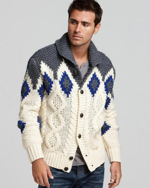 Men's hand knit buttoned cardigan 11A – KnitWearMasters
