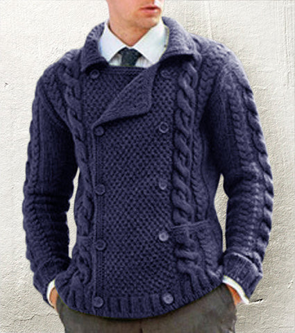 Men's Hand Knit Double Breasted Cardigan 3A – KnitWearMasters