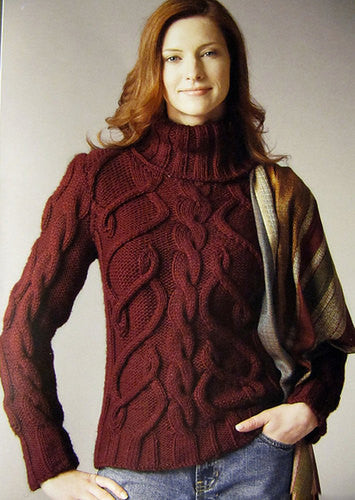 Womens Hand Knit Wool Turtleneck Sweater 60K – KnitWearMasters