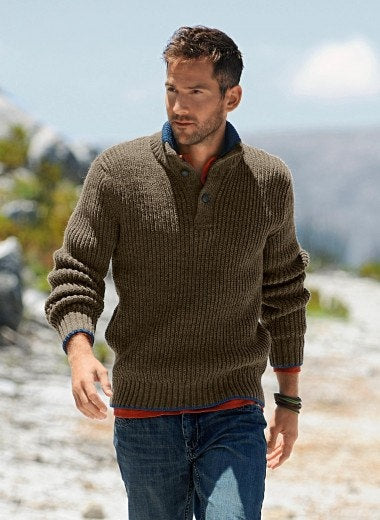 Men's Hand Knit Polo Sweater 104B – KnitWearMasters