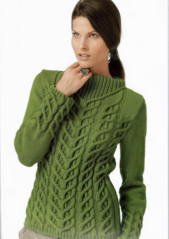Womens Cable Knit Turtleneck Sweater 28K – KnitWearMasters