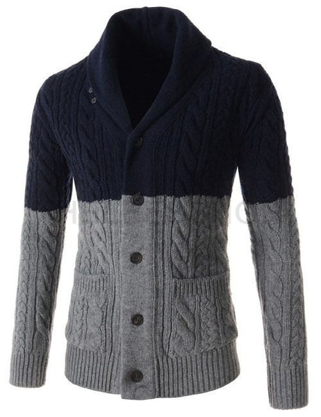 Mens knit shawl collar cardigan 51A – KnitWearMasters