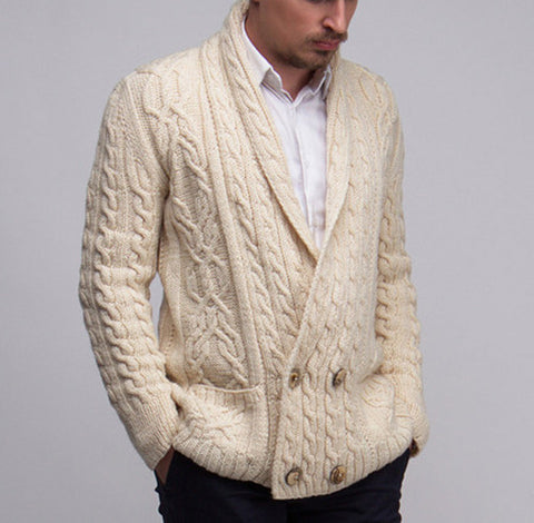 MEN HAND KNITTED DOUBLE BREASTED CARDIGAN 99A – KnitWearMasters