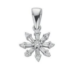 9ct White Gold 0.25ct Diamond Cluster Pendant