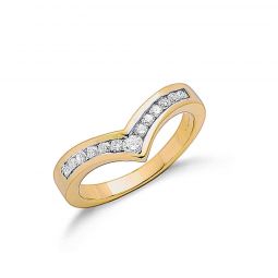 9ct Yellow Gold 0.25ct Diamond Wishbone Ring