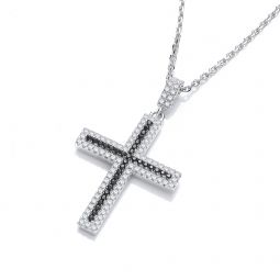 Silver Cross Set With Cubic zirconia-18