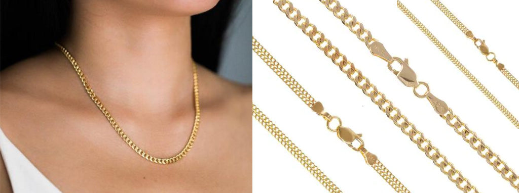 14k gold curb chain