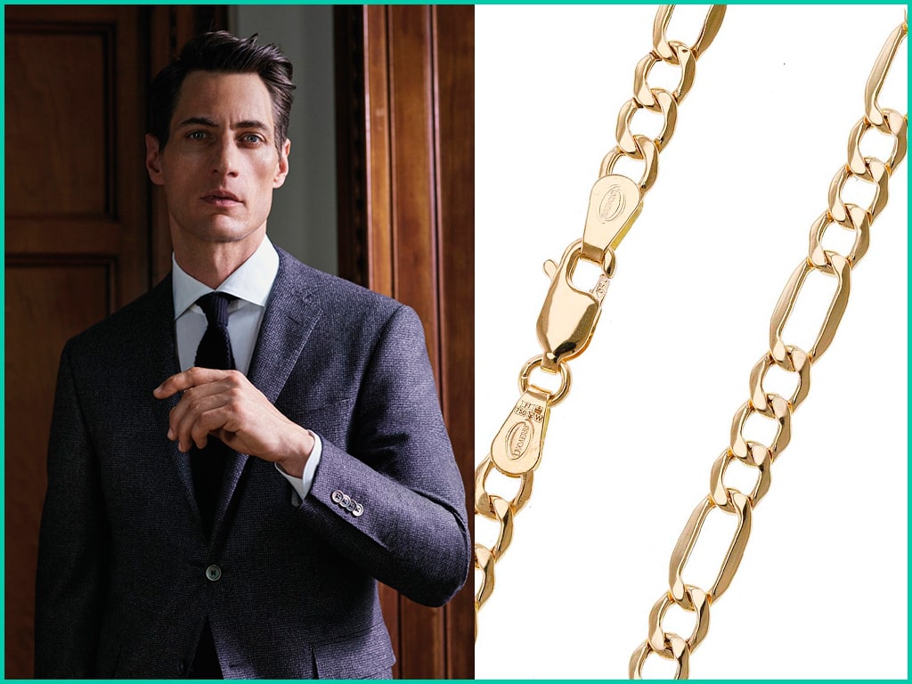 Mens Figaro Gold Chains