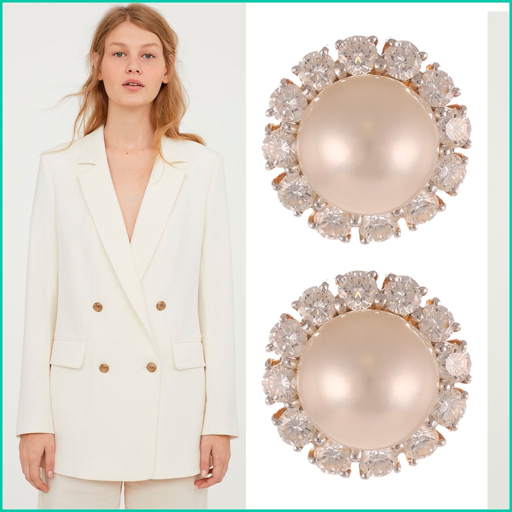Pearl Cluster Earrings Gold