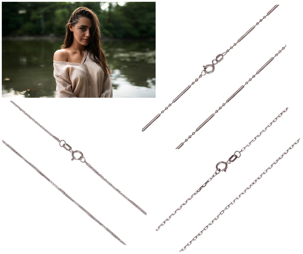 Womens 14ct White Gold Chains