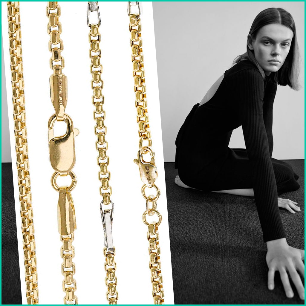 Womens Gold Box Chains