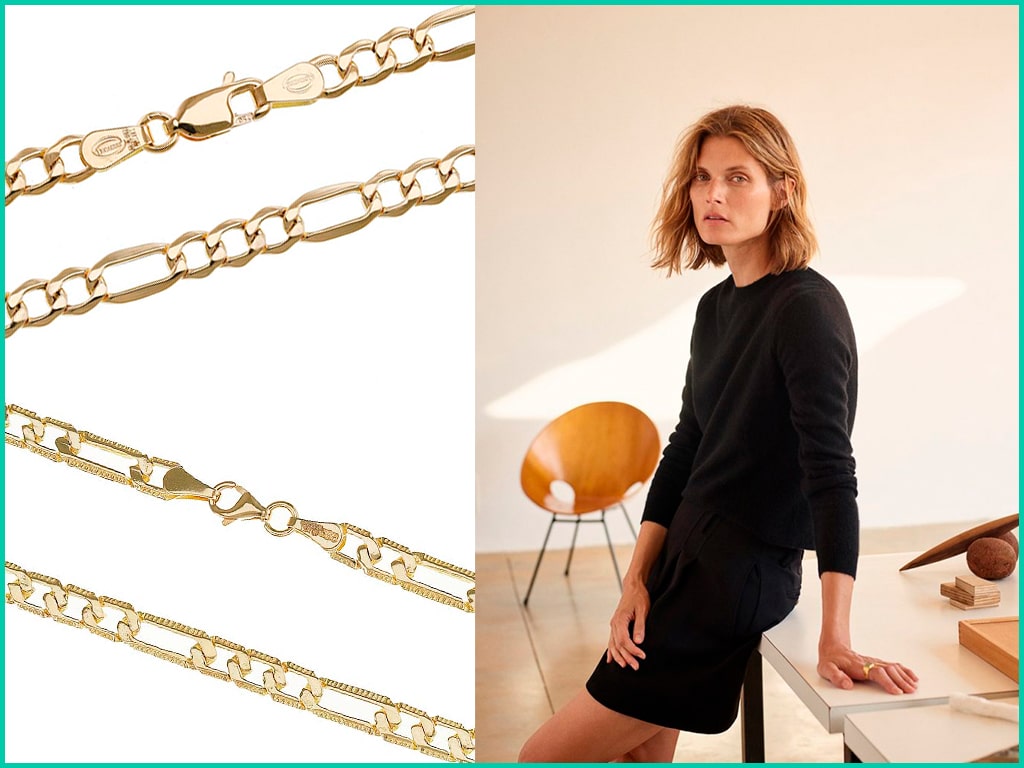 Gold Figaro Chains Womens