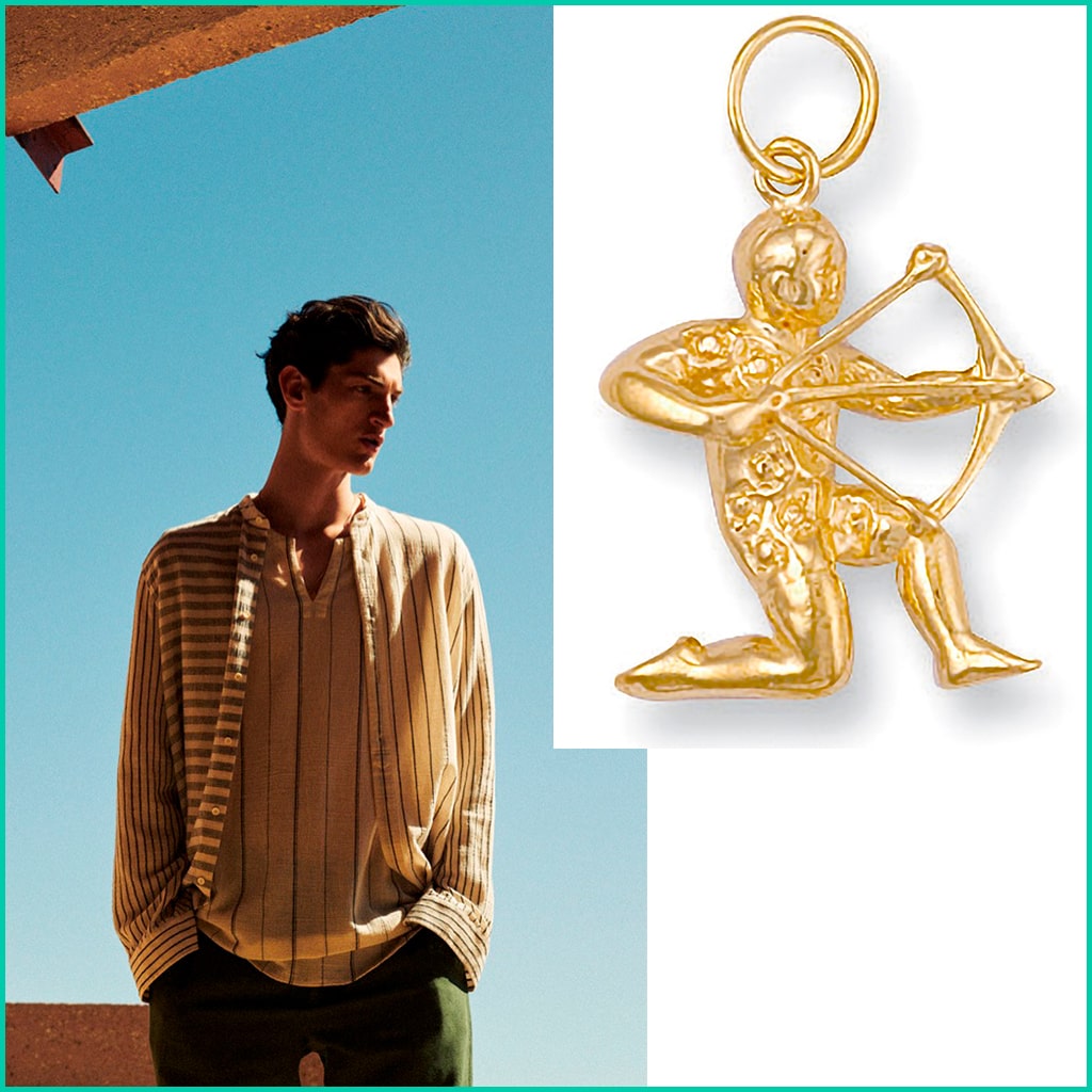 Mens Gold Zodiac Pendants