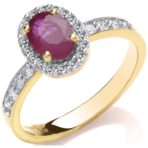Gold and Diamond Ruby Ring
