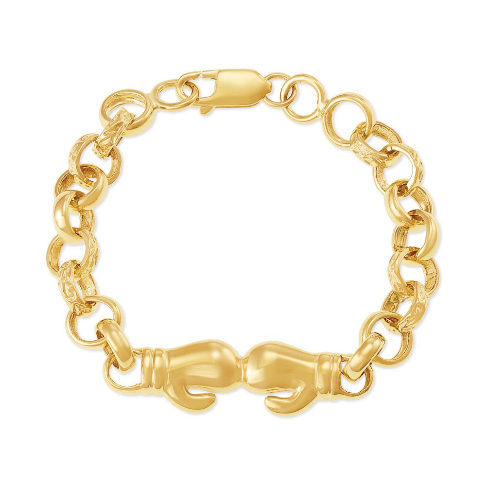 Oval Belcher Bracelet in 9ct Yellow Gold