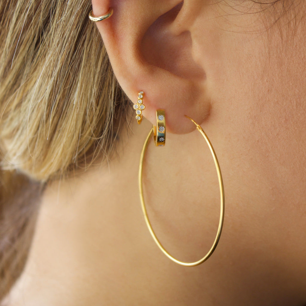 Large Hoop Earrings In Gold Vermeil Carrie Elizabeth 5238