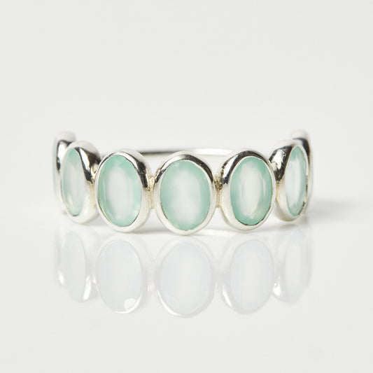 Violeta Blue Chalcedony Ring In Sterling Silver - Ring - Carrie Elizabeth