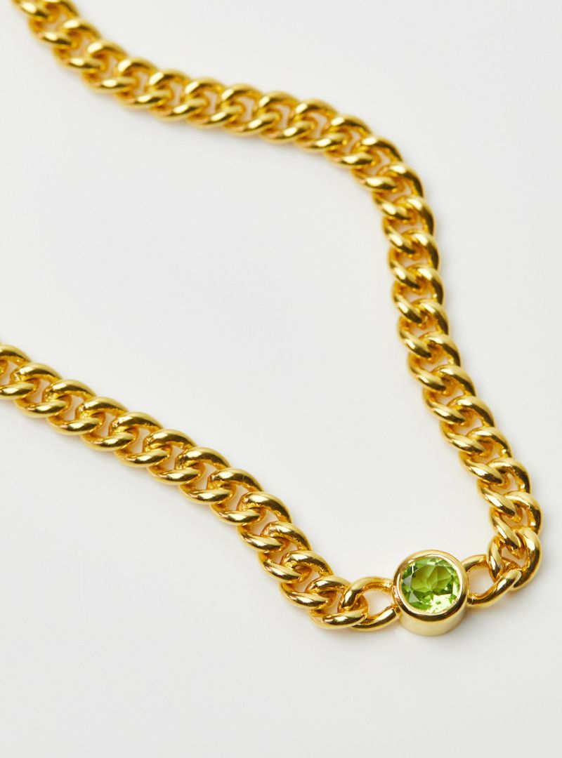 Zoe Sugg My Universe Peridot Curb Chain in Gold Plating