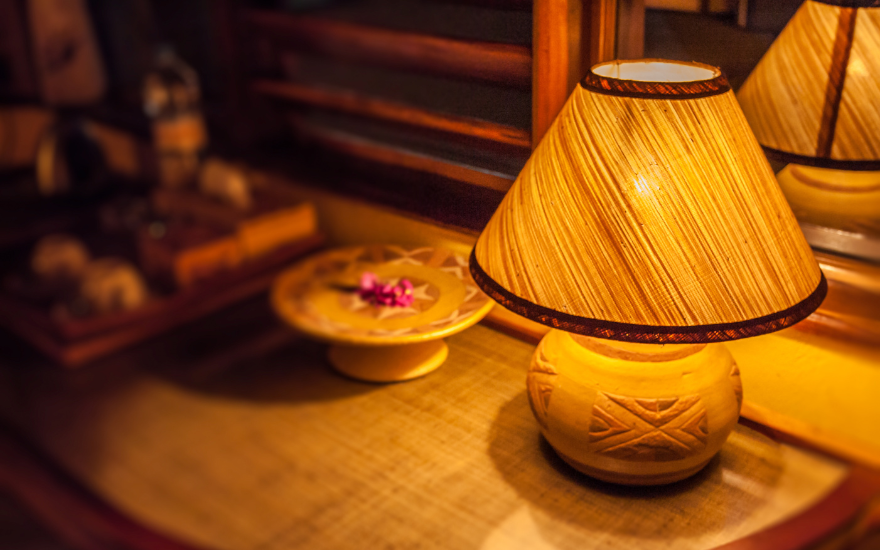 lampe chevet bambou