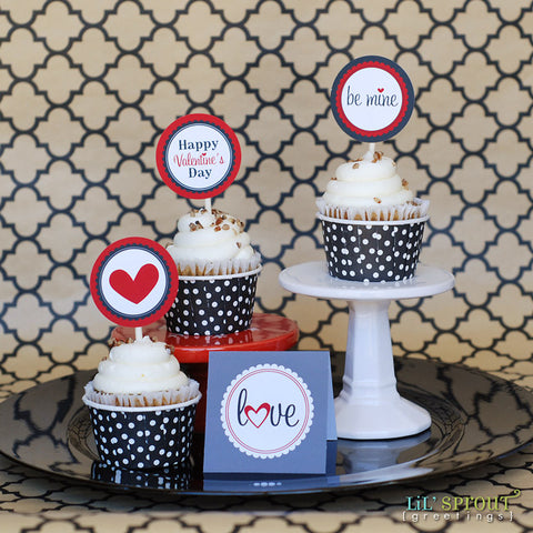 free valentines day printable cupcake toppers