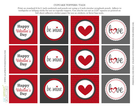 free printable valentines day cupcake toppers