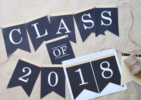 Free Printable Class of 2018 Graduation Banner by Lil' Sprout Greetings