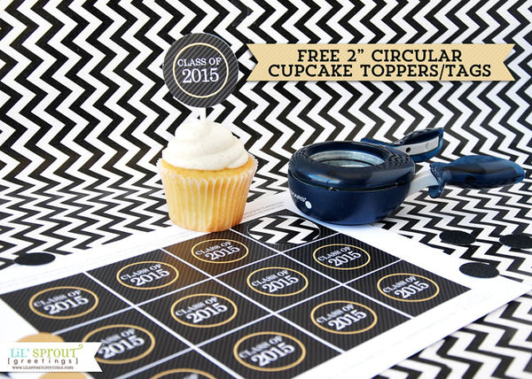 free printable graduation cupcake toppers | LilSproutGreetings.com