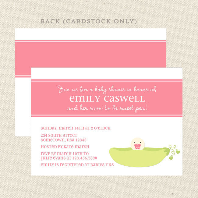 invitation shower joint wording baby Greetings Lil' Sweet Pea Sprout Baby â€“ Invitation Girl Shower