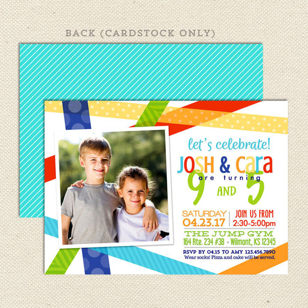 Bright Birthday Bash Joint Party Invitations | Lil' Sprout Greetings