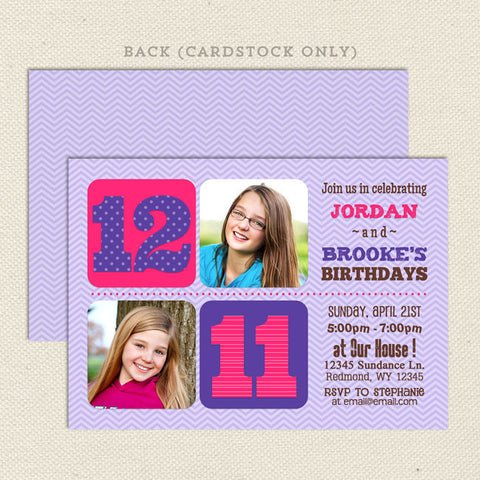 Joint Birthday Party Invitations for 2 3 or 4 children Lil #39 Sprout