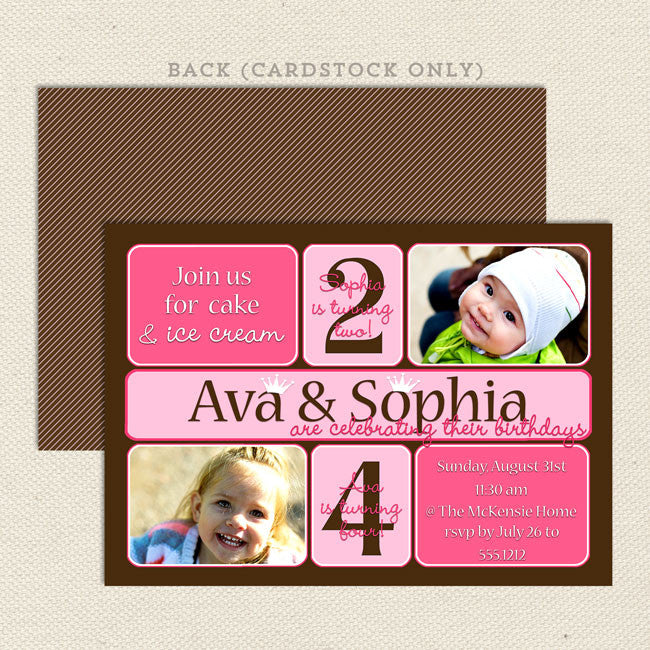 Dual Birthday Party Invitations 4