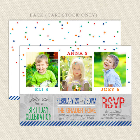 Joint Birthday Party Invitations for 2, 3 or 4 children – Page 2 – Lil