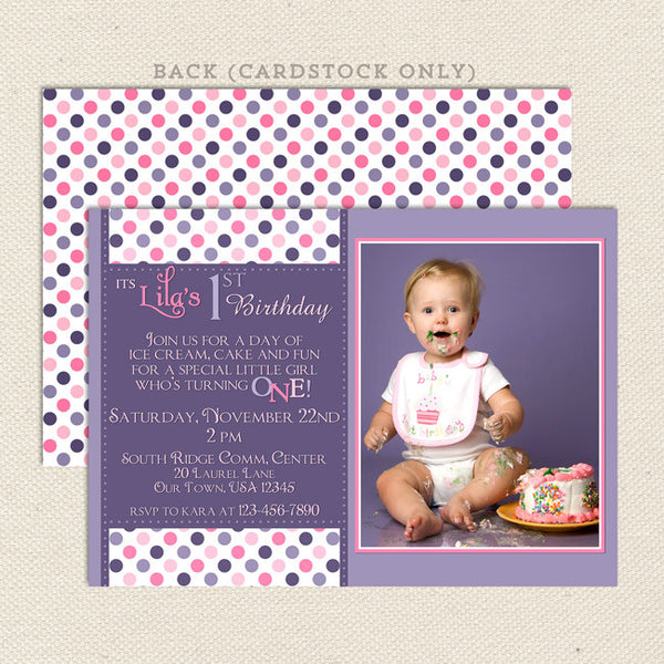 Confetti Girl Birthday Invitations Lil' Sprout Greetings