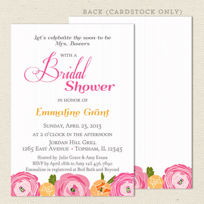 Garden Bridal Shower Invitations – Lil Sprout Greetings