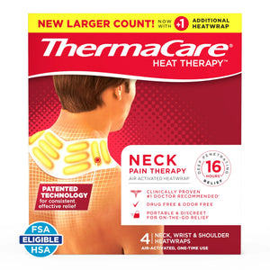 ThermaCare Neck Pain Therapy, Shoulder, and Wrist Pain Relief Patches, Heat Wraps, 4 Ct - Camaliche Pharmacy
