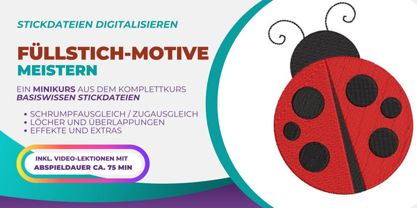 Füllstichmotive digitalisieren - Stickdateien, Smart D'sign Akademie