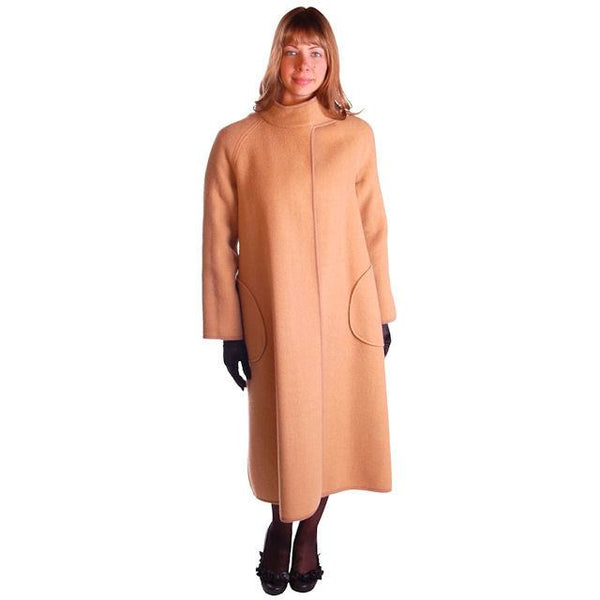 Vintage Reversible Cuddle Coat Wool Wrap Camel & Ivory Big Pockets 197 ...