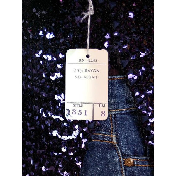 Vintage Purple/Blue Sequinned Coat Saks Fifth Ave NWT 1970s Size 8 ...