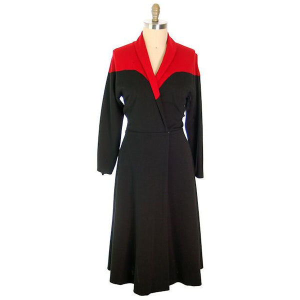 Vintage Halston Wrap Color Block Knit Dress For Design 1980s – The Best ...