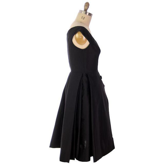 Vintage James Galanos Cocktail Dress Black Full Skirt Late 1950s 38-31 ...
