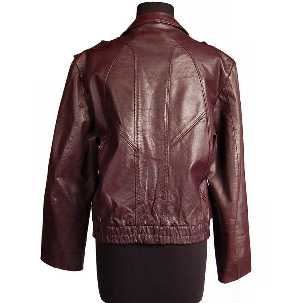 Vintage Purple Leather Bomber Jacket Unisex Casablanca Size 44